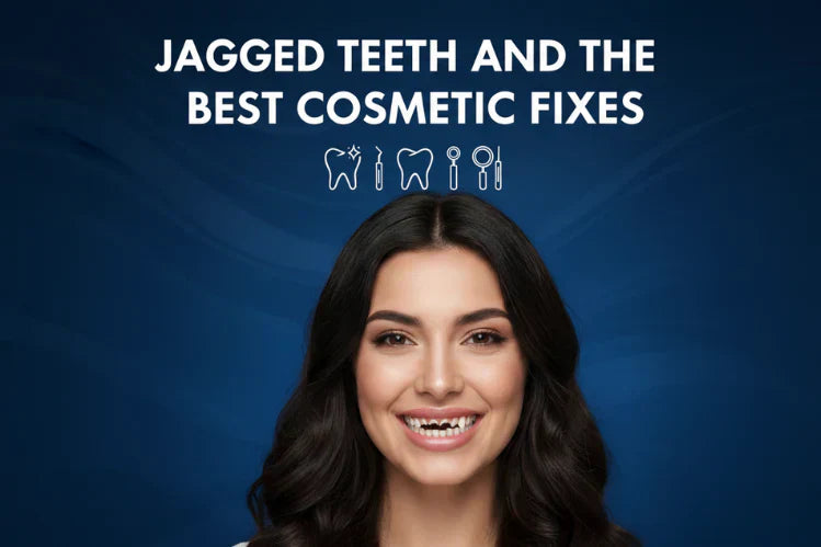 Una ragazza sorridente con i denti aguzzi