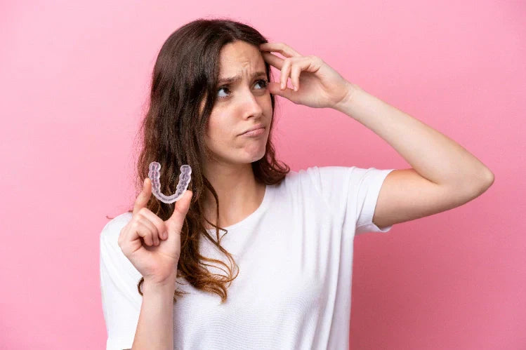 Una donna che pensa quale sia l'apparecchio migliore